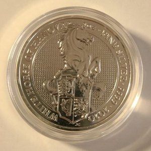 2020 Queen's Beast White Horse of Hanover 2 oz Silver Coin in capsule